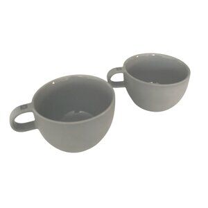 Nespresso Light Grey Coffee Mug Set Of 2 By Big Game 2.5" High 4" Wide Durable &